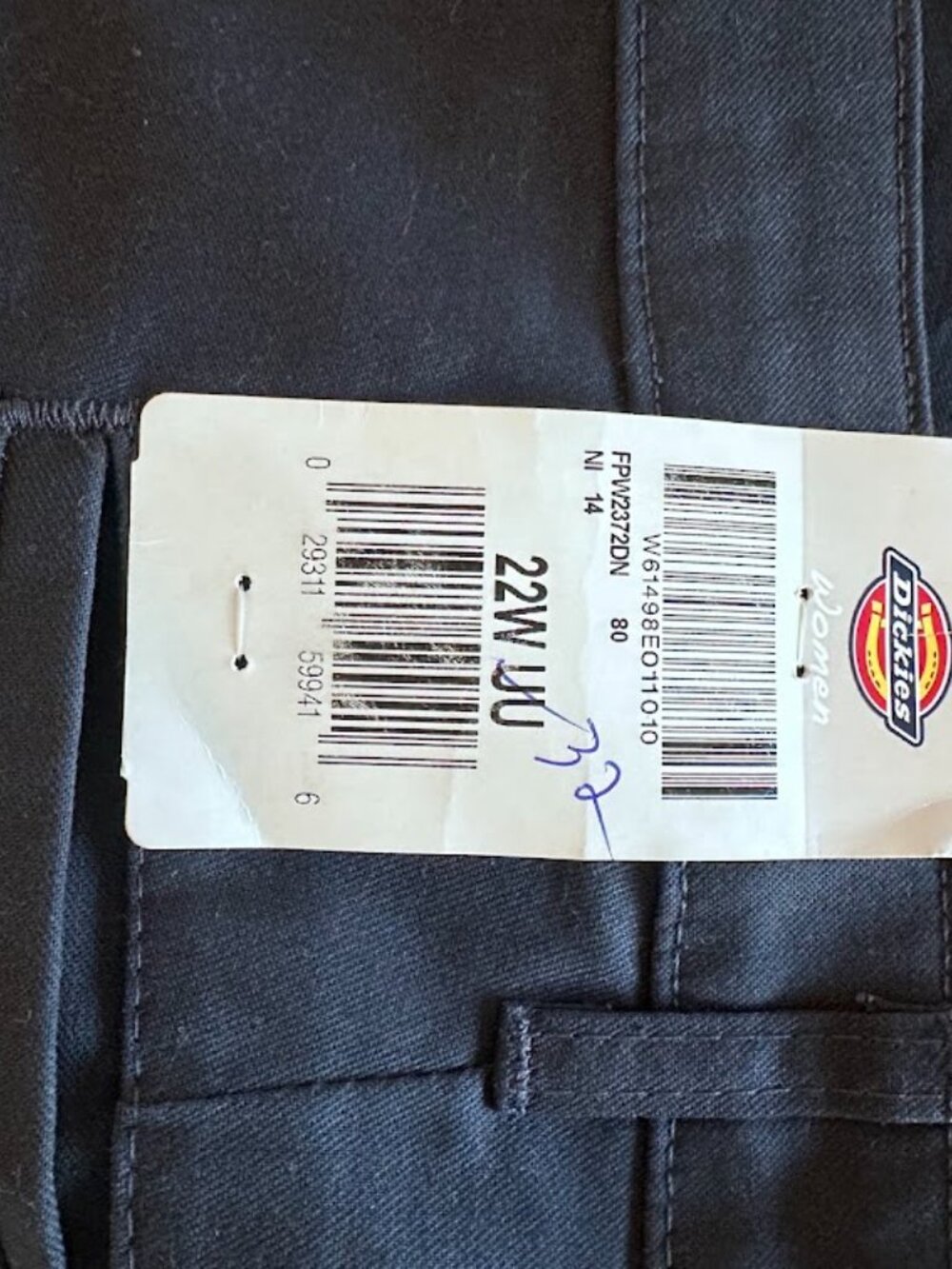 Dickies Women's Cargo Work Pants, Dark Navy, Plus Size 22W, NWT - Picture 4 of 4